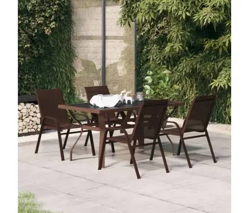 5-Daļīgs Dārza Mēbeļu Komplekts, Brūns, Melns Vidaxl