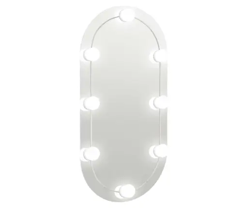 Veidrodis Su Led Lemputėmis, 80X40cm Stiklas, Ovalo Formos