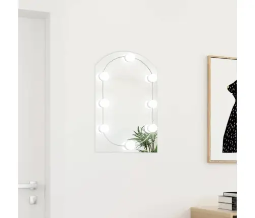 Spogulis Ar Led Gaismām, 60X40 Cm, Stikls, Arkas Forma Vidaxl
