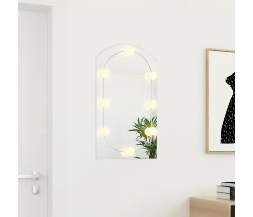 Spogulis Ar Led Gaismām, 70X40 Cm, Stikls, Arkas Forma Vidaxl