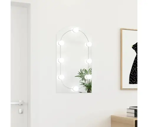 Spogulis Ar Led Gaismām, 70X40 Cm, Stikls, Arkas Forma Vidaxl