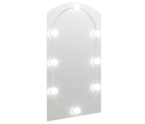 Spogulis Ar Led Gaismām, 90X45 Cm, Stikls, Arkas Forma Vidaxl