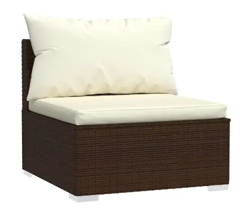 7-Daļīgs Dārza Atpūtas Mēbeļu Komplekts, Brūna Pe Rotangpalma Vidaxl