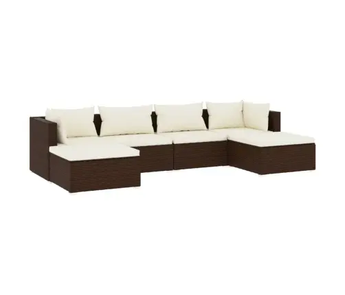 6-Daļīgs Dārza Atpūtas Mēbeļu Komplekts, Brūna Pe Rotangpalma Vidaxl