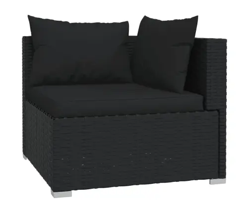 Sodo Komplektas Su Pagalvėlėmis, 6 Dalių, Juodas, Poliratanas