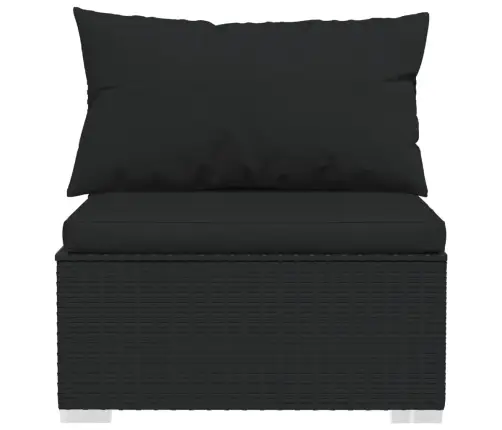 Sodo Komplektas Su Pagalvėlėmis, 6 Dalių, Juodas, Poliratanas