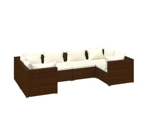 6-Daļīgs Dārza Atpūtas Mēbeļu Komplekts, Brūna Pe Rotangpalma Vidaxl