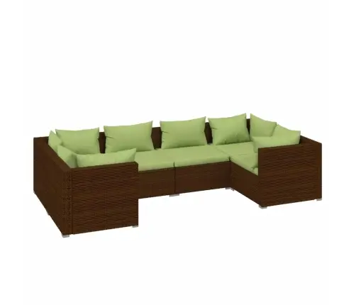 6-Daļīgs Dārza Atpūtas Mēbeļu Komplekts, Brūna Pe Rotangpalma Vidaxl