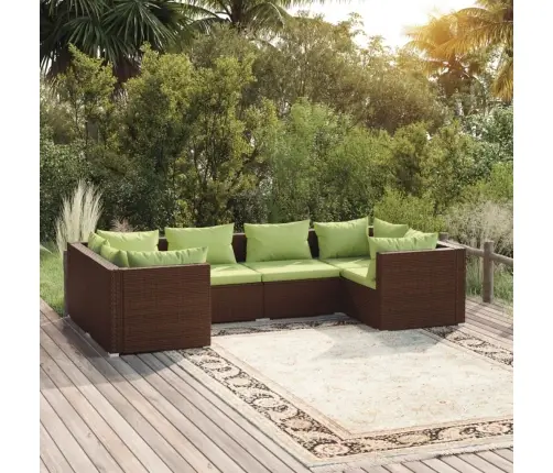 6-Daļīgs Dārza Atpūtas Mēbeļu Komplekts, Brūna Pe Rotangpalma Vidaxl