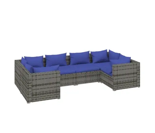 6-Osaline Aiamööbli Komplekt Patjadega, Polürotang, Hall