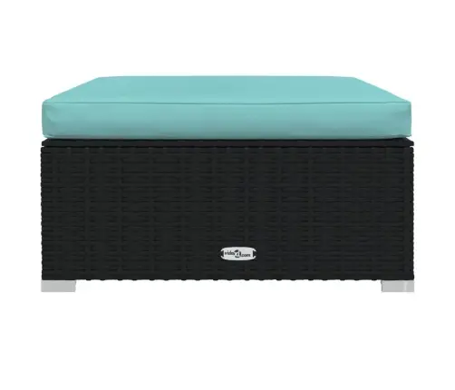 Sodo Komplektas Su Pagalvėlėmis, 10 Dalių, Juodas, Poliratanas