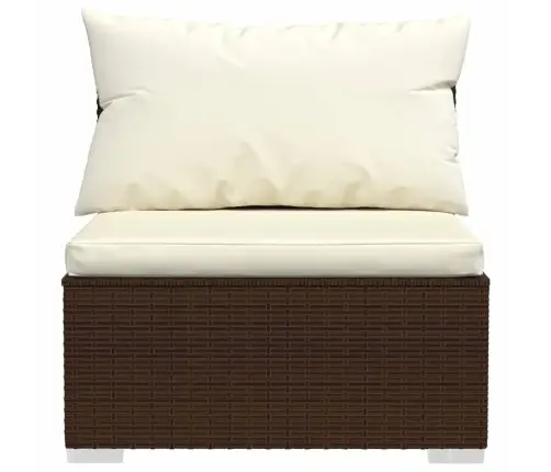 Sodo Komplektas Su Pagalvėlėmis, 7 Dalių, Rudas, Poliratanas