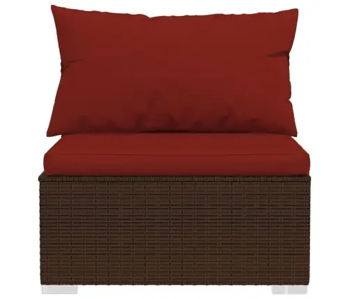 7-Daļīgs Dārza Atpūtas Mēbeļu Komplekts, Brūna Pe Rotangpalma Vidaxl