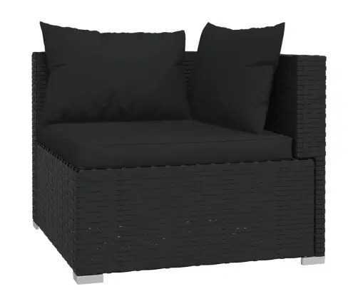 6-Daļīgs Dārza Atpūtas Mēbeļu Komplekts, Melna Pe Rotangpalma Vidaxl