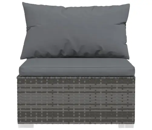 5-Osaline Aiamööblikomplekt Patjadega, Polürotang, Hall