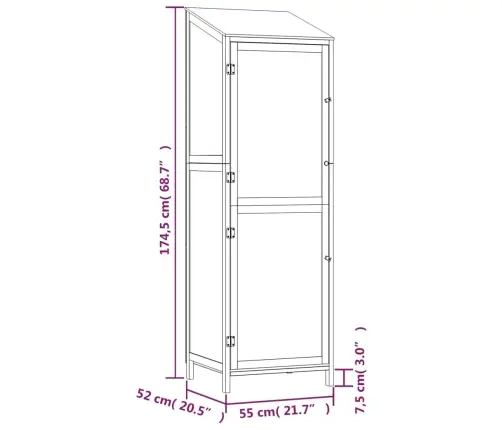 Aiakuur, Antratsiithall 55X52X174,5 Cm Nulupuit
