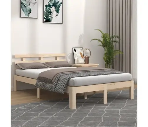 Gultas Rāmis, Priedes Masīvkoks, 135X190 Cm, Divvietīgs Vidaxl