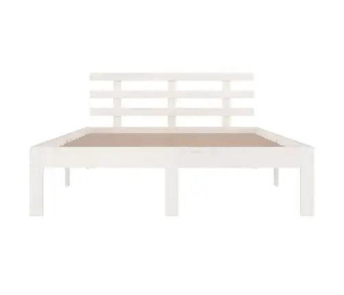 Gultas Rāmis, Balts, Masīvkoks, 140X200 Cm Vidaxl