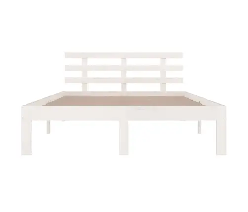 Gultas Rāmis, Balts, Masīvkoks, 150X200 Cm, Liels, Divvietīgs Vidaxl