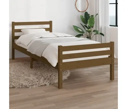 Gultas Rāmis, Medus Brūns, Masīvkoks, 75X190 Cm, Vienvietīgs Vidaxl