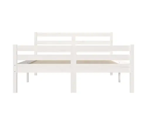 Gultas Rāmis, Balts, Masīvkoks, 135X190 Cm, Divvietīgs Vidaxl