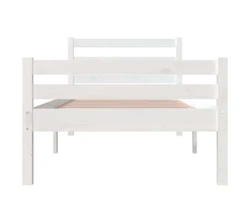 Gultas Rāmis, Balts, Masīvkoks, 90X200 Cm Vidaxl