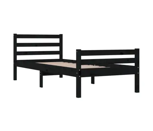 Voodiraam, Must, Männipuit, 90 X 200 Cm