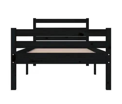 Voodiraam, Must, Männipuit, 90 X 200 Cm