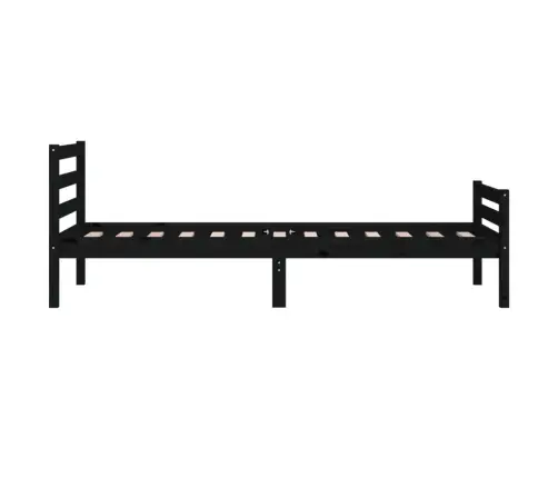 Voodiraam, Must, Männipuit, 90 X 200 Cm