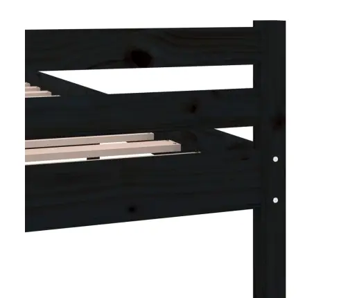 Voodiraam, Must, Männipuit, 90 X 200 Cm