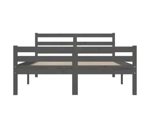 Gultas Rāmis, Pelēks, Masīvkoks, 140X200 Cm Vidaxl