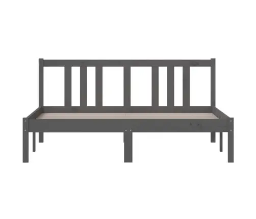 Voodiraam, Hall, Täismännipuit, 140 X 190 Cm