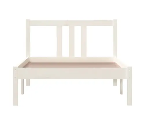 Voodiraam, Valge, Männipuit, 90 X 200 Cm