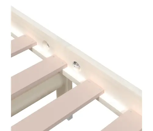 Voodiraam, Valge, Männipuit, 90 X 200 Cm