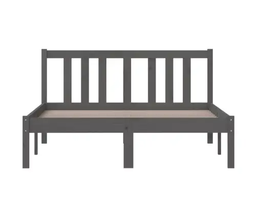 Gultas Rāmis, Pelēks, Masīvkoks, 120X200 Cm Vidaxl