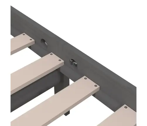 Gultas Rāmis, Pelēks, Masīvkoks, 120X200 Cm Vidaxl