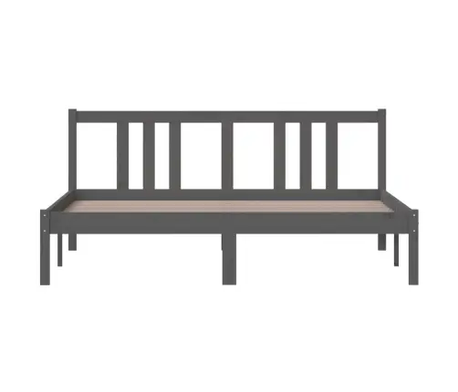 Gultas Rāmis, Pelēks, Masīvkoks, 150X200 Cm, Liels, Divvietīgs Vidaxl