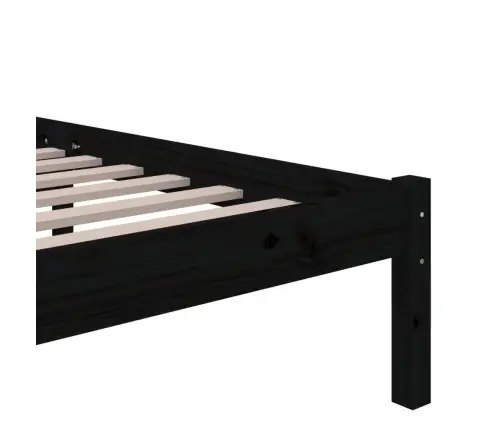 Voodiraam, Must, Männipuit, 150 X 200 Cm