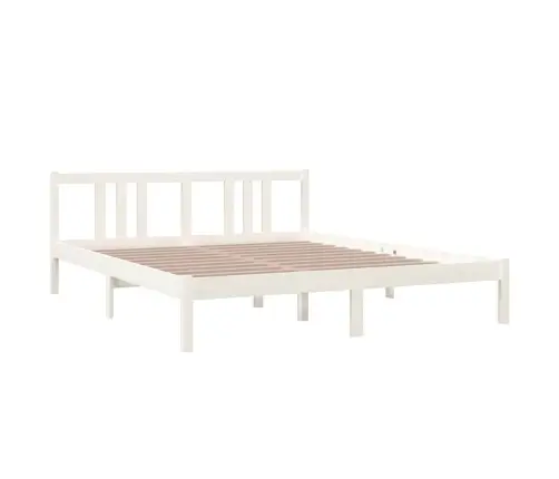 Gultas Rāmis, Balts, Masīvkoks, 160X200 Cm Vidaxl