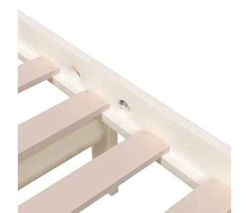 Voodiraam, Valge, Männipuit, 200 X 200 Cm