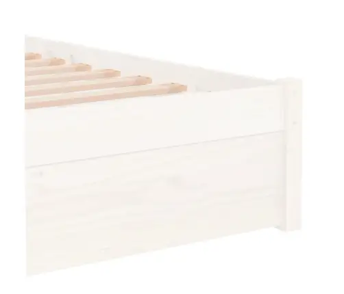 Gultas Rāmis, Balts Masīvkoks, 75X190 Cm, Mazs, Vienvietīgs Vidaxl
