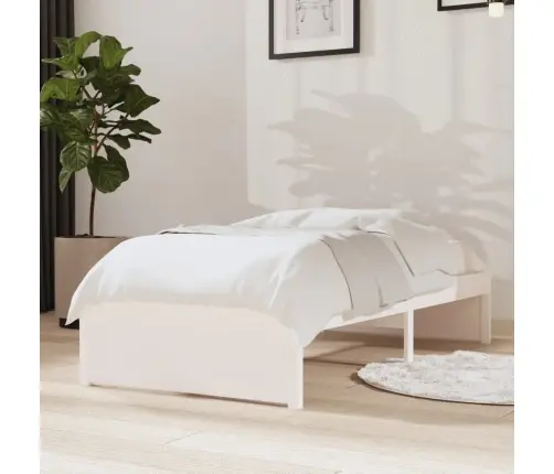 Gultas Rāmis, Balts Masīvkoks, 75X190 Cm, Mazs, Vienvietīgs Vidaxl