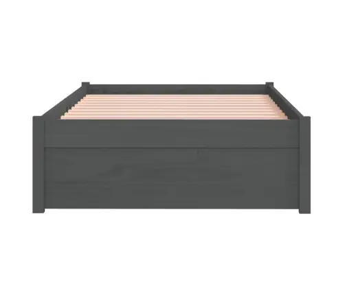 Lovos Rėmas, Pilkas, 75X190cm Medienos Masyvas, Vienvietis