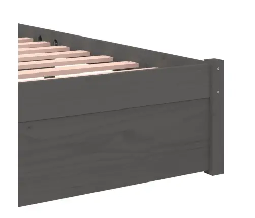 Lovos Rėmas, Pilkas, 75X190cm Medienos Masyvas, Vienvietis