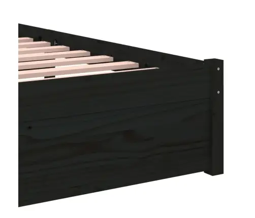 Gultas Rāmis, Melns, Masīvkoks, 75X190 Cm, Mazs, Vienvietīgs Vidaxl