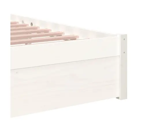 Gultas Rāmis, Balts, Masīvkoks, 90X190 Cm, Vienvietīgs Vidaxl