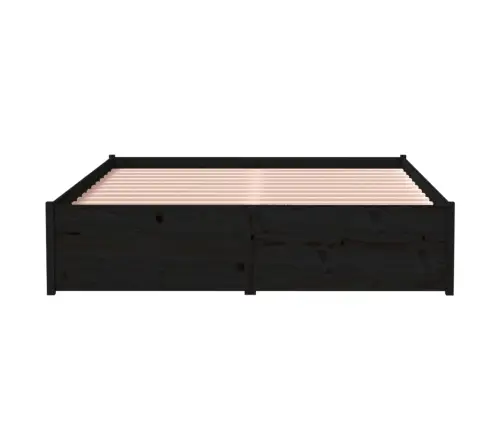 Gultas Rāmis, Melns Masīvkoks, 120X190 Cm, Mazs, Divvietīgs Vidaxl