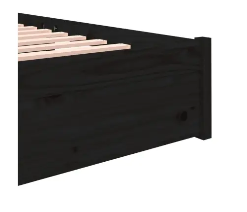 Gultas Rāmis, Melns Masīvkoks, 120X190 Cm, Mazs, Divvietīgs Vidaxl
