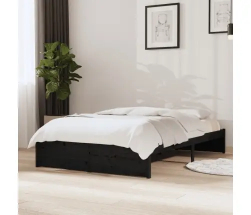 Gultas Rāmis, Melns Masīvkoks, 120X190 Cm, Mazs, Divvietīgs Vidaxl