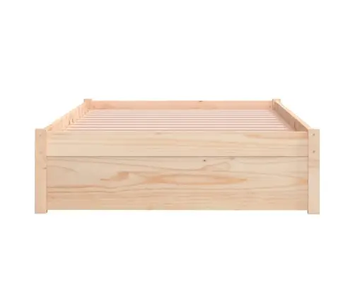 Voodiraam, Valge, Männipuit, 100 X 200 Cm